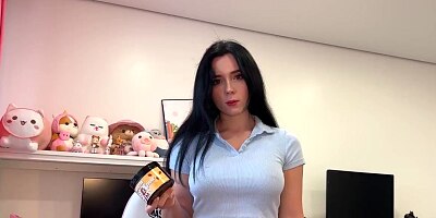 Hot Fitness Blogger Got Hard Ass Fuck and Anal Creampie after IMBA energy drink